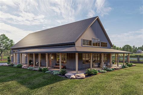 metal houses with wrap around porch|wrap around porch barndominium homes.